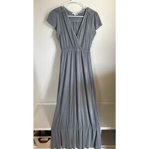 Baltic Born Athena Pleated Maxi Dress Blue Rain Women's Size Medium